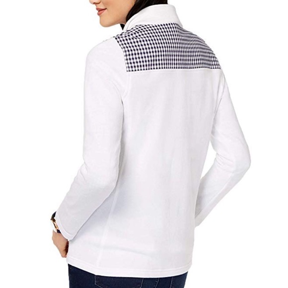 Tommy Hilfiger Women's Gingham-Trim Top - Picture 2 of 6